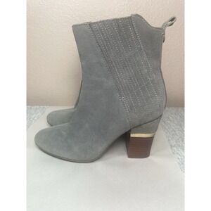 Lucca Lane Gray Suede Ankle Boots Block Heel Western Boho Size 6M